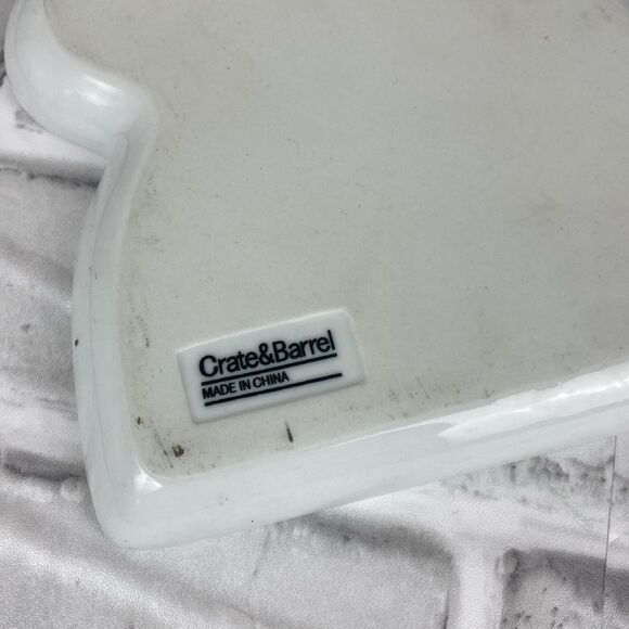 Crate & Barrell Ceramic Toast Plates Set of 2 White - Picture 6 of 6